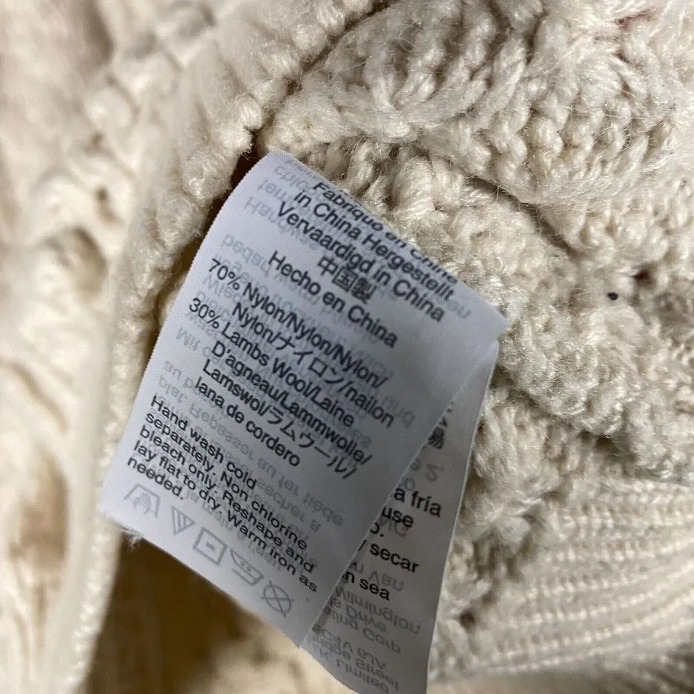J Crew Sweater Women's Small Nylon Lambs Wool Pullover Knit Beige‎ S